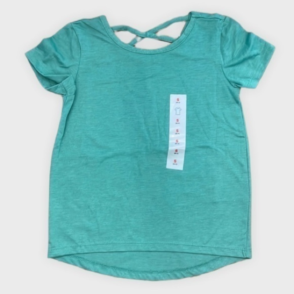 Green cotton cross cross tee shirt- 221
